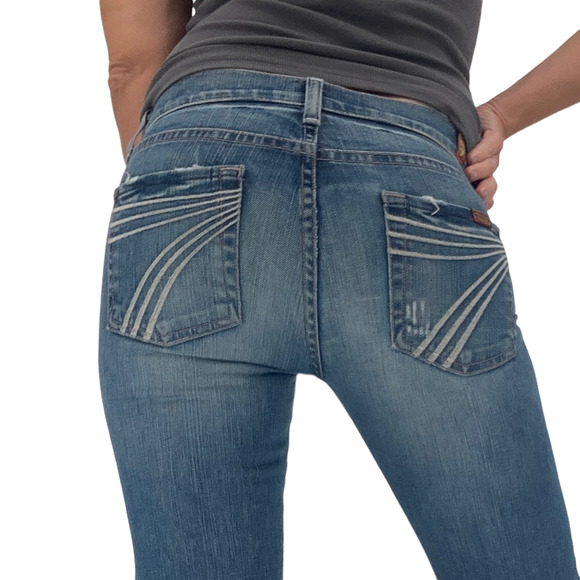7 For All Mankind Denim - 7 For All Mankind DOJO Jeans Size 24 Flare Leg 7FAMK Dojo Denim